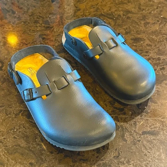Birkenstock Boston Tokio Black Leather Clogs Size 39 - Picture 9 of 16